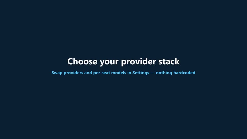 Choosing a provider and model in settings